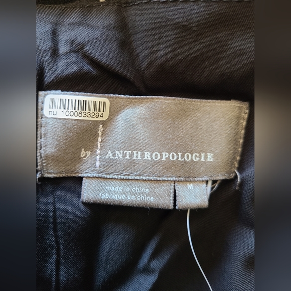 Anthropologie Rosie Black White Floral Embroidery Peplum Jumpsuit Size M Boho - Picture 8 of 14